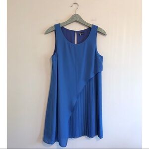 Sparkle & Fade Blue Pleated Mini Dress